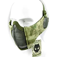 Mascarilla protectora de malla inferior de nailon con cubierta para la oreja de Worldshopping4U- Tactical Airsoft CS- AT…